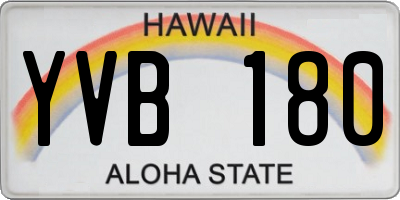 HI license plate YVB180