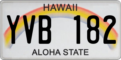 HI license plate YVB182