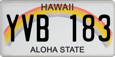 HI license plate YVB183