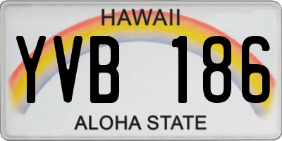 HI license plate YVB186