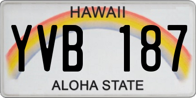 HI license plate YVB187