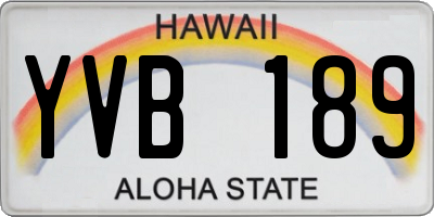 HI license plate YVB189