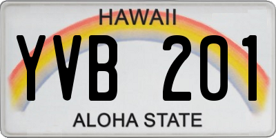 HI license plate YVB201