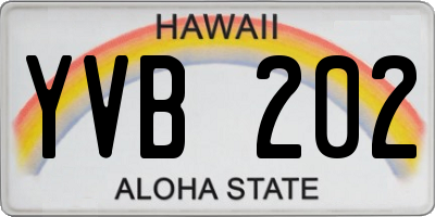 HI license plate YVB202