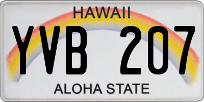 HI license plate YVB207