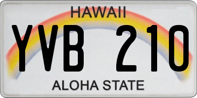 HI license plate YVB210