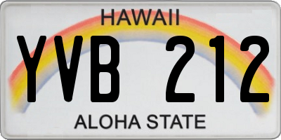 HI license plate YVB212