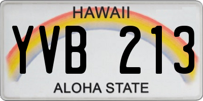 HI license plate YVB213
