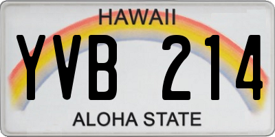 HI license plate YVB214