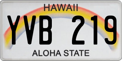 HI license plate YVB219