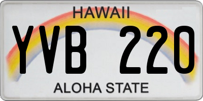 HI license plate YVB220