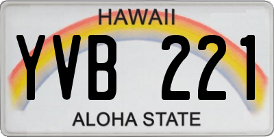 HI license plate YVB221