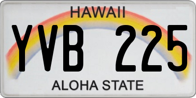 HI license plate YVB225