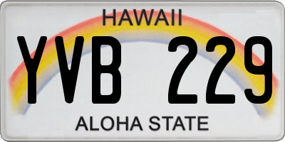 HI license plate YVB229