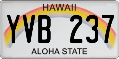 HI license plate YVB237