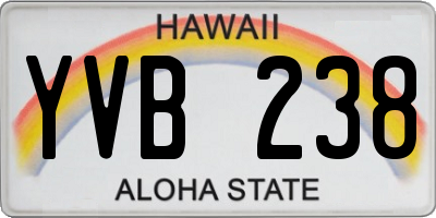 HI license plate YVB238