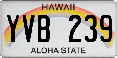 HI license plate YVB239