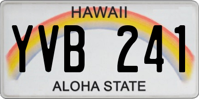 HI license plate YVB241