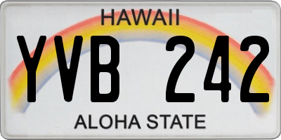 HI license plate YVB242