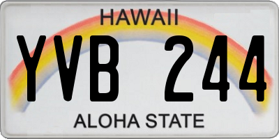 HI license plate YVB244