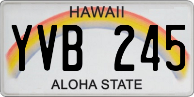 HI license plate YVB245