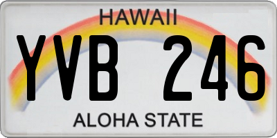 HI license plate YVB246