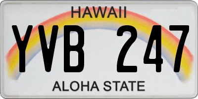 HI license plate YVB247