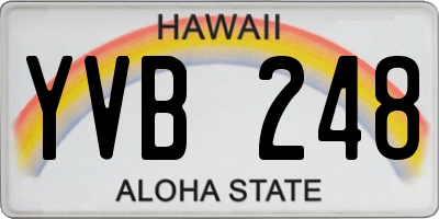 HI license plate YVB248