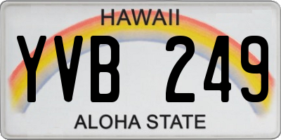 HI license plate YVB249