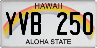 HI license plate YVB250