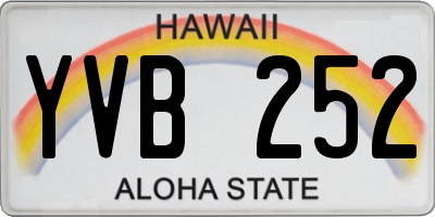 HI license plate YVB252