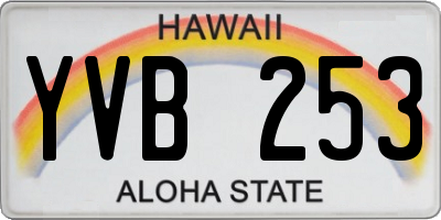 HI license plate YVB253