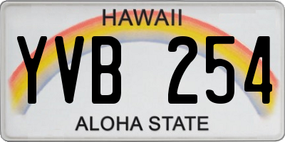 HI license plate YVB254