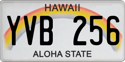 HI license plate YVB256