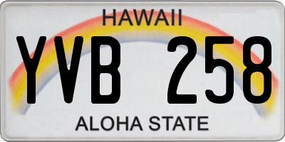 HI license plate YVB258