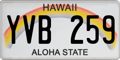 HI license plate YVB259