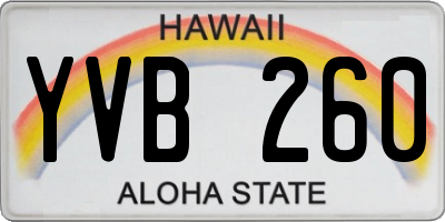 HI license plate YVB260