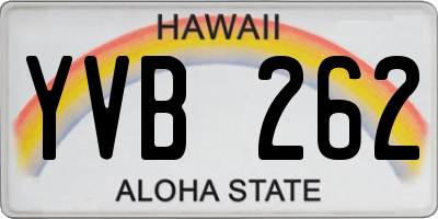 HI license plate YVB262