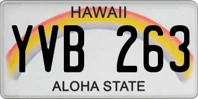 HI license plate YVB263