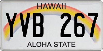 HI license plate YVB267