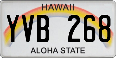 HI license plate YVB268