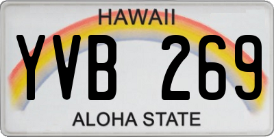 HI license plate YVB269