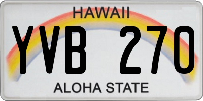 HI license plate YVB270