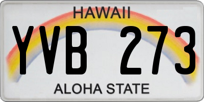 HI license plate YVB273