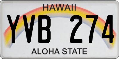 HI license plate YVB274