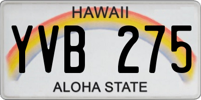 HI license plate YVB275