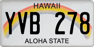 HI license plate YVB278