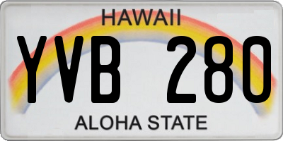 HI license plate YVB280