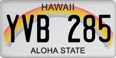 HI license plate YVB285