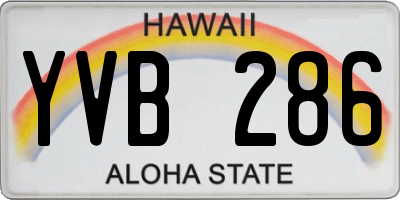 HI license plate YVB286